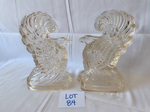 Glass Eagle Bookends