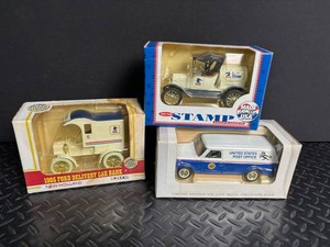 US Mail Die-Cast Vehicle Bank 3-Piece Mixed Lot