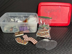 Christmas Craft Decor Mixed Lot in Storage Totes