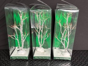 Department 56 Village Winter Birch Tree Set (Lot of 3)