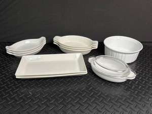 White Ceramic Bakeware Mixed Lot 7 Piece Set