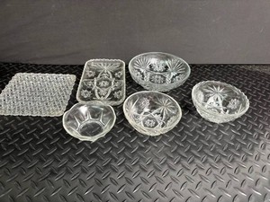 Pressed Glass Serving Dish Set (Lot of 6)