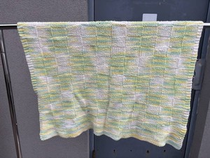 Hand-Knit Patchwork Baby Blanket