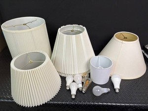 Mixed Lot Lamp Shades & Bulbs