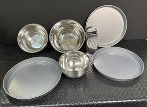 Stainless Steel Mixing Bowl, Pan & Grater Set (Lot of 7)