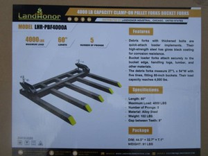 LandHonor 5 Tine Clamp On Forks 27x54