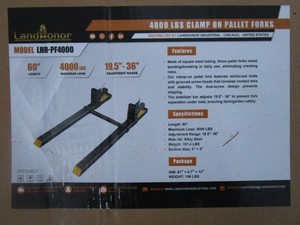 LandHonor 60 Clamp On Pallet Forks wStabilizer Bar