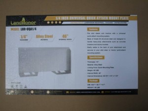 LandHonor 14 Skid Steer Quick Tach Plate