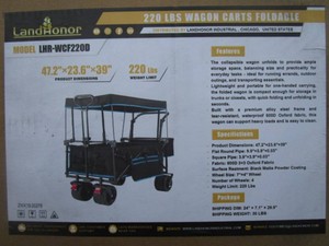 LandHonor Foldable Wagon wCanopy