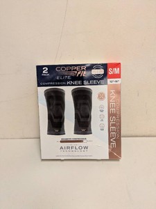 COPPERFIT ELITE COMPRESSION KNEE SLEEVE 2 PACK SM