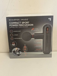 SHARPER IMAGE COMPACT SPORT POWER PERCUSSION PORTABLE DEEP TISSUE MASSAGER