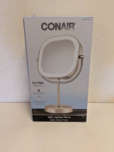 NEW CONAIR LED LIGHTED MIRROR SATIN NICKEL FINISH