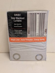 NEW SUN BLK TOTAL BLACKOUT CURTAINS 2PK GRAY