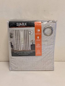 NEW SUN BLK TOTAL BLACKOUT CURTAINS 2PK GRAY