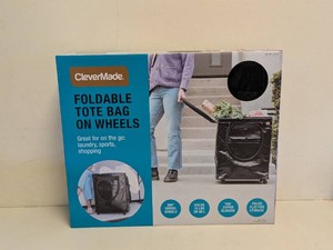 NEW CLEVERMADE FOLDABLE TOTE BAG ON WHEELS