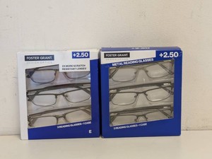 (2) FOSTER GRANT 2.50 READING GLASSES 3PK