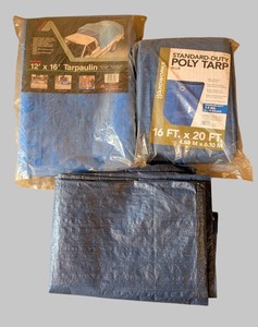 BG - Blue Poly Tarps - Yardworks, Alltrade & Unbranded (Lot of 3)