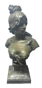 RR - Vintage Art Nouveau Bronze Sculpture by Alphonse Henri Nelson