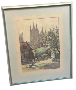FR - Vintage Canterbury Cathedral Print by Marc Nicholas Markovitch