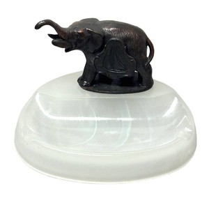 LLR - Vintage Art Deco Elephant Slag Glass Ashtray