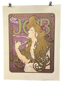 O - Job Art Nouveau Unframed Print by Alphonse Mucha