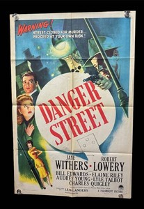 RR - Vintage Movie Poster - Danger Street - Unframed