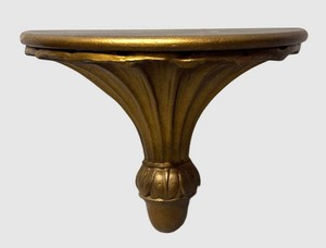 RR - Vintage Gold-Gilded Demilune Wall Corbel