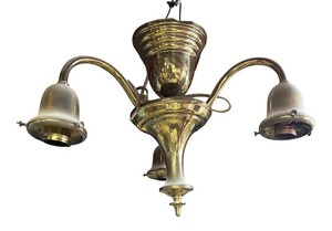 RR - Vintage Brass Chandelier Light Fixture
