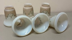 RR - Six Vintage Frosted Glass Lampshades