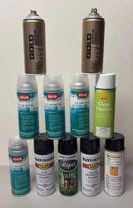 RR - Spray Varnish & Fixative Mixed Lot Krylon, Rust-Oleum, Grumbacher, and More