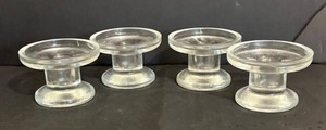 LR - Pedestal Candleholders - Clear Glass