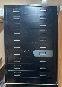RR - Vintage 10 Drawer Organizer Black Metal