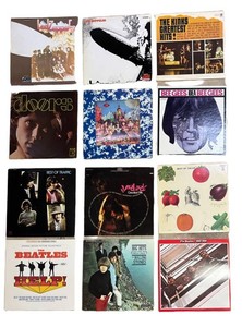 LR - Vintage The Beatles Help Record Album, Vintage Rolling Stones Big Hits, The Doors Self Titled Album, The Beatles 1962-1966 Album and More