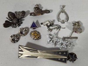 Lot of 925Sterling PinsBroochesPendants