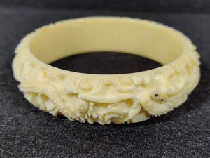 Carved Celluloid Bangle Bracelet