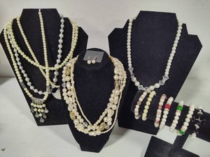 Lot of Assorted Pearl Costume Jewelry Pieces