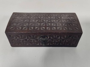 Vintage Wooden Carved Storage Box