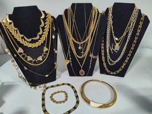 Large Lot Gold Tone Costume Jewelry