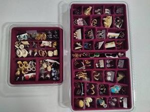 Lot of Costume Earrings - Pierced  Organizer