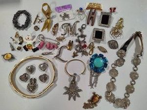 Huge Misc Assortment of Brooches, Pendants, Charms, Collars & More