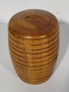 Hand Carved Beehive Style Wood Bank