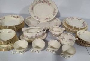 Homer Laughlin Eggshell Nautilus Apple Blossom China Set