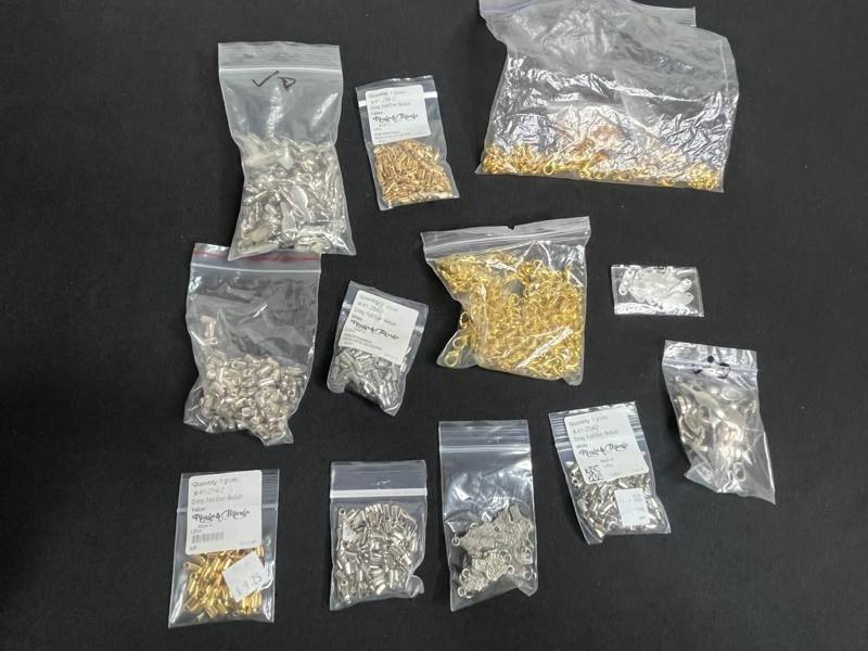 Jewelry Making Findings Mixed Lot - Crimp, Fold Over & Assorted Pieces