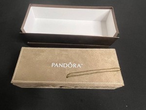 Pandora Sterling Beads, Bracelet & Necklace in 3 Layer Pandora Jewelry Box - outside Jewelers box is ripped