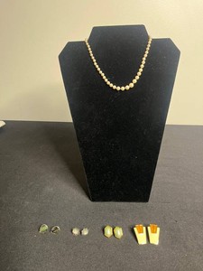 VTG Costume Jewelry Mixed Lot - Trifari Earrings, Pearl Choker Necklace & More