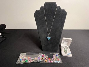 VTG 925 Turquoise Pendant Necklace, Storrs Pendant Necklace & Bright Charm Necklace