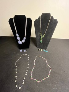 Costume Jewelry - Napier Necklace & Earrings With Beaded Necklaces
