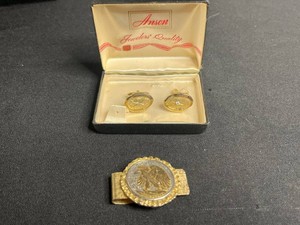 NICE Vintage Cufflinks & Half Dollar Money Clip - Anson
