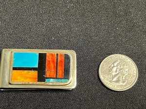 J Poyer Money Clip - Southwestern Geometric Inlay Design - retails $150