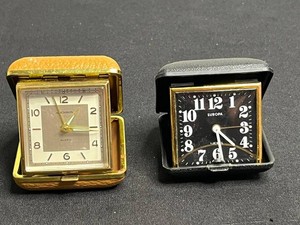 Vintage Travel Alarm Clocks - Aichron & Europa (Lot of 2 untested)